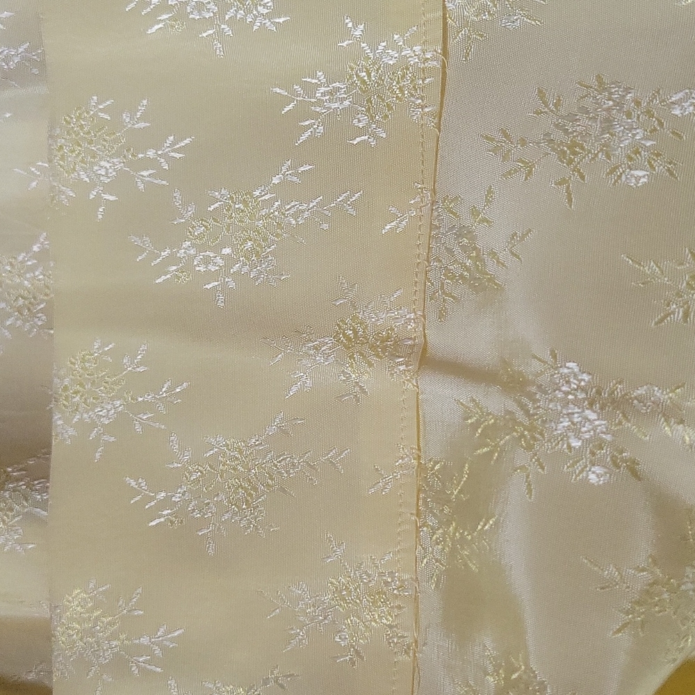 Vintage 50s Yellow Floral Jacquard Swing Homemade S - Picture 7 of 12
